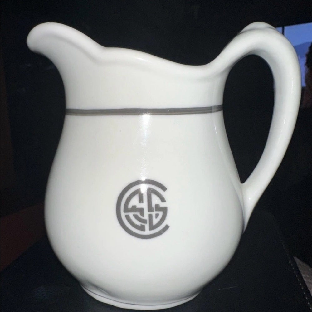 Mayer China Antique White Ironstone Pitcher Union Supply‎ Company Advertising
